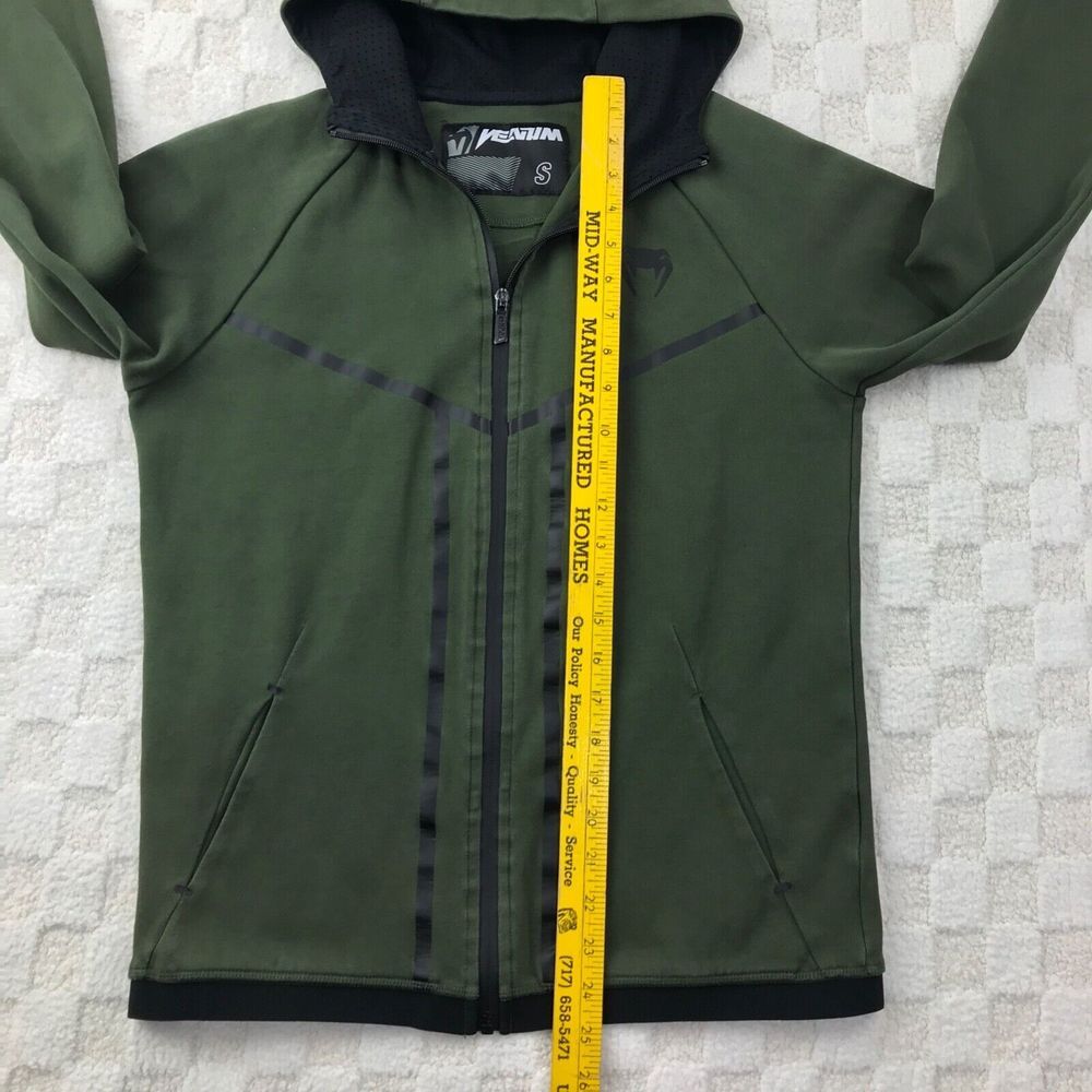 Venum Hoodie Sweatshirt Mens Small Green Full Zip MMA Fighting Training * - Picture 9 of 14